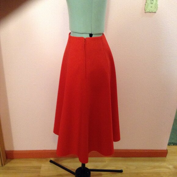Vintage 1970s Red Action Images A-Line Midi Skirt - Picture 2 of 5